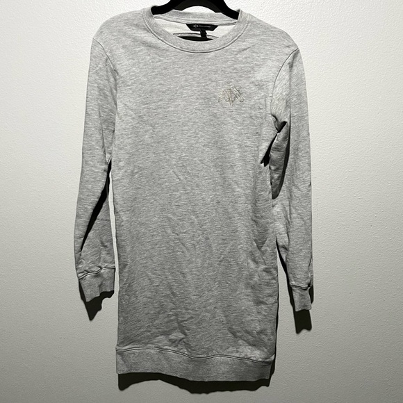 ARMANI EXCHANGE- Gray Mini Sweater Dress with Back Cut Out Size XS - Picture 1 of 4